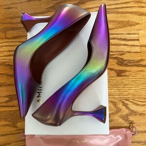 Amina Muaddi Ami 95mm Iridescent pumps in 41.5